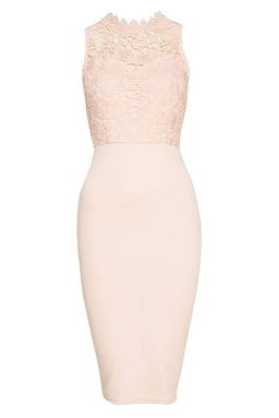 Blush High Neck Bodycon Dress