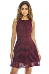 Wine Ladder Detail Skater  Dress